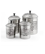 Old Dutch Canister Set, 4 Quart/2 Quart/1 1/2 Quart/1 Quart, Antique Pewter - $88.27 CAD