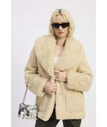 FUR TRIMMED FLEECE JACKET WITH POCKETS - $168.54 CAD