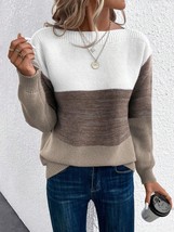 Trendy Tron Color Block Drop Shoulder Sweater - $36.77