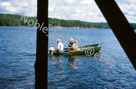 1960 Plum Lake Wisconsin Scenic View Family Small Motor Boat Glass Covered Slide - £2.72 GBP