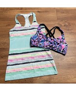 Ivivva 2PC Set Girls Athletic Workout Tank Top Reversible Sports Bra Siz... - $19.79