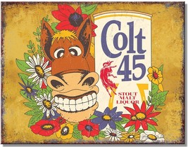 Colt 45 Malt Liquor Beer Logo Retro Bar Pub Man Cave Wall Décor Metal Ti... - $21.77