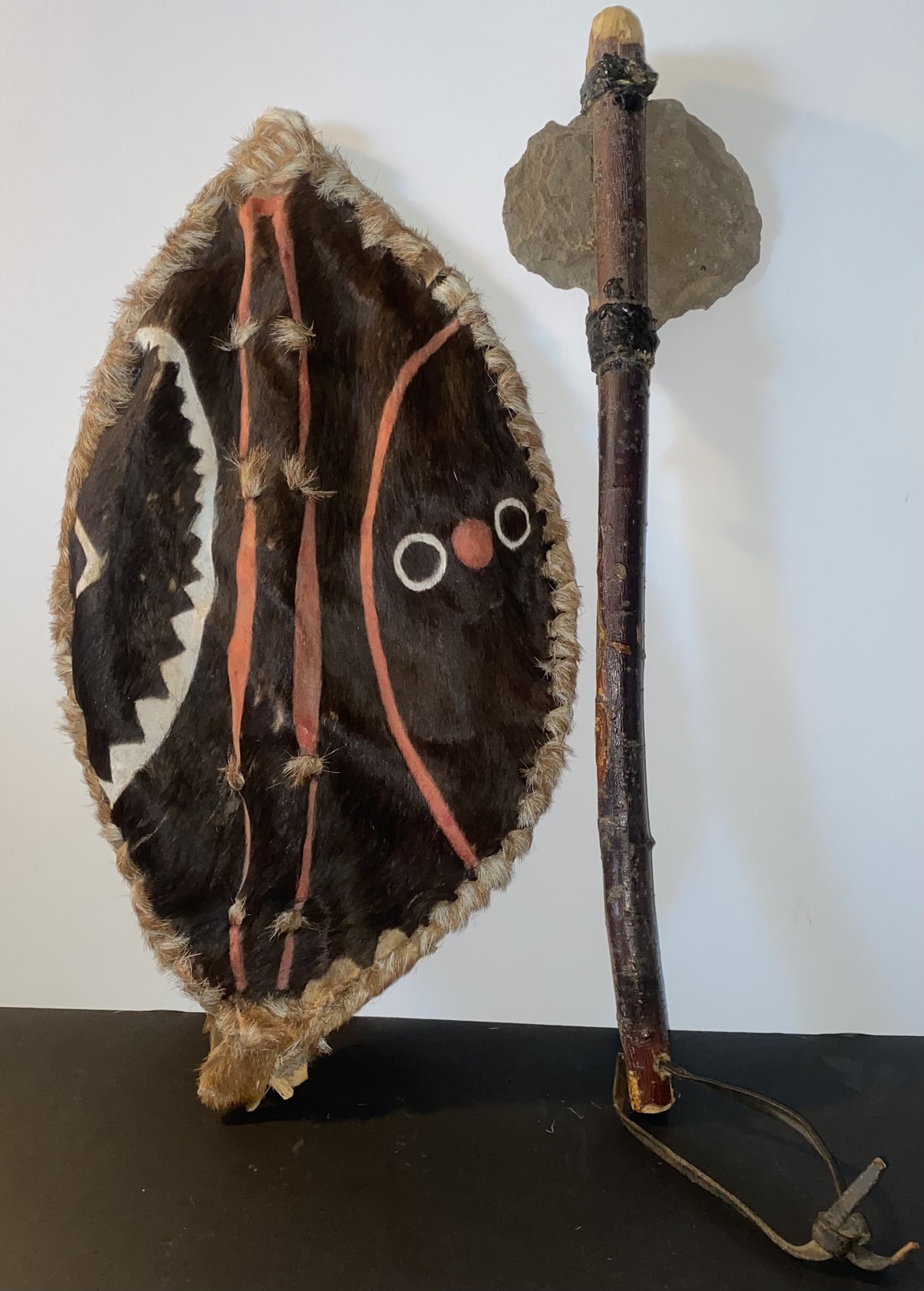Primary image for Native American Fighting Axe and Animal Hide Shield