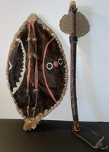 Native American Fighting Axe and Animal Hide Shield - £99.91 GBP