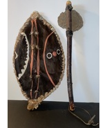 Native American Fighting Axe and Animal Hide Shield - £98.45 GBP