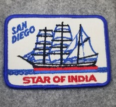 Star of India San Diego California Sailing Ship Embroidered Patch White Blue Red - £10.27 GBP