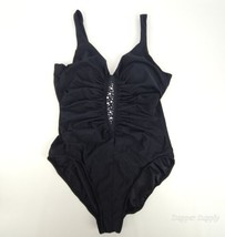 Miraclesuit Women Black Beaded Trimshaper Stretchy One Piece Swimsuit Sz Unknown - £31.14 GBP