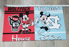 House Divided NCSU Wolfpack UNC Tarheels Mickey Minnie Mouse Rug Mat Non... - £23.37 GBP