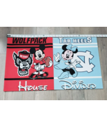 House Divided NCSU Wolfpack UNC Tarheels Mickey Minnie Mouse Rug Mat Non... - £23.73 GBP