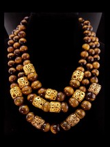 Runway HUGE  Tiger Eye necklace - Large polished hand knotted beads - statement  - £977.83 GBP