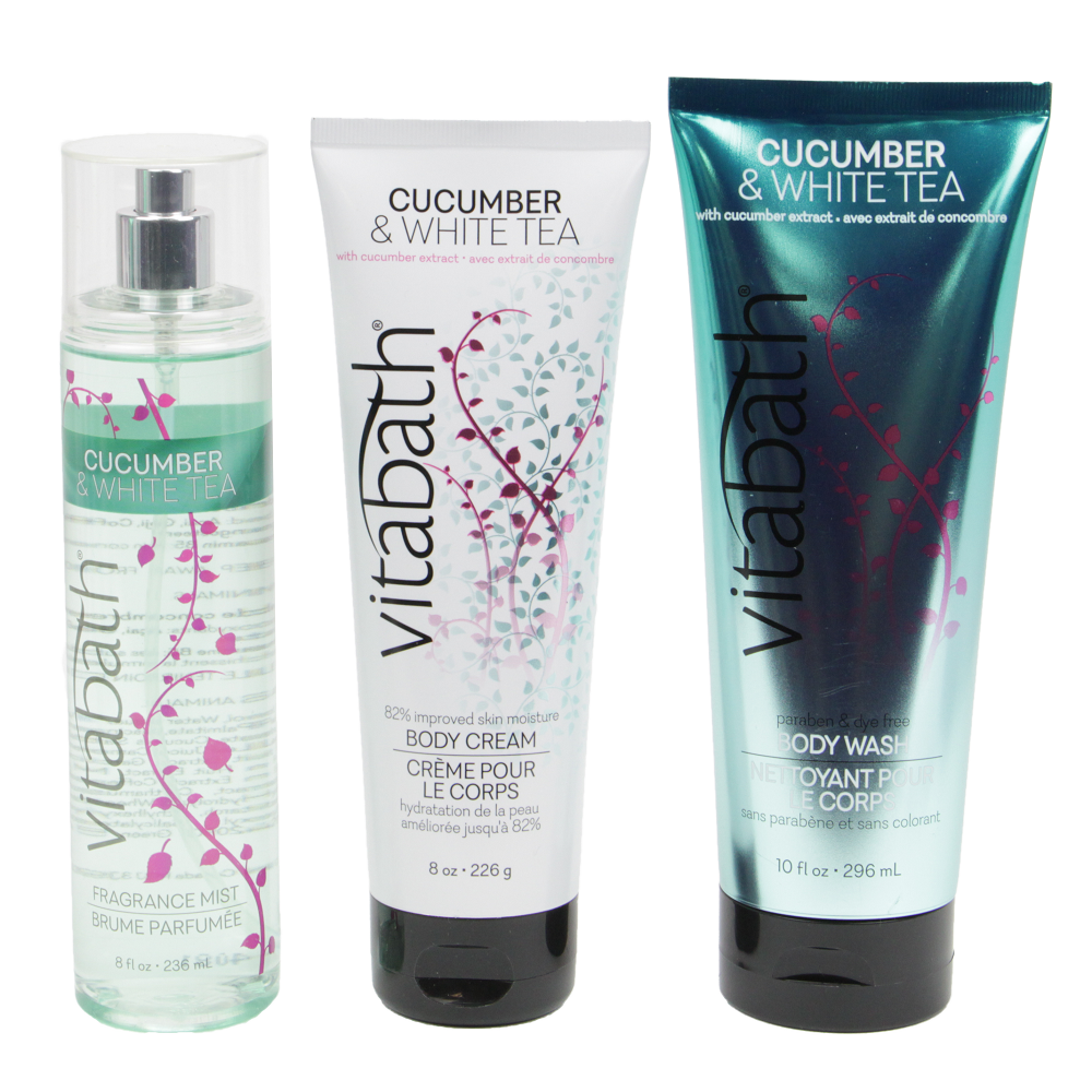 Vitabath Cucumber & White Tea Body Care, Wash, and Cream 3 PCS Gift Set - £28.70 GBP