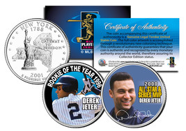 DEREK JETER *Rookie of the Year &amp; World Series MVP* NY State Quarters 2-Coin Set - £6.70 GBP
