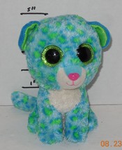 Ty LEONA The Leopard 6&quot; Beanie baby Boos plush toy Teal Green Blue No Tag - £7.87 GBP