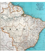 Brazil Guianas South America Map 1935 Atlas Bolivia Argentina 14 x 11&quot; L... - €43,57 EUR