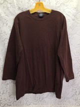 Men&#39;s Long Sleeve T-Shirt Brown Size Medium Commodity Clothing - £6.15 GBP