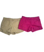 Womens J Crew Classic Chino Size 4 Shorts 3.5&quot; Lot 2 Khaki Pink Cotton P... - $40.88 CAD
