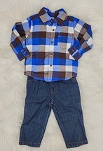 Carter&#39;s Baby Boys 2-Pc. Plaid Flannel Shirt and Canvas Pants - £10.31 GBP