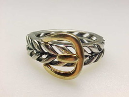 BELT BUCKLE RING in Sterling Silver - Size 5 - £33.57 GBP