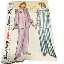 Vintage Simplicity 2598 Pajama Sewing Pattern For Misses Size 16 Bust 34 - £10.74 GBP