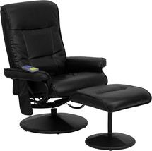 Flash Furniture Massaging Multi-Position Recliner With Side Pocket And Ottoman - £350.54 GBP