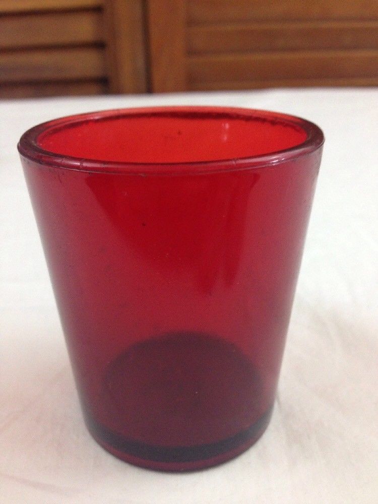 Votive Ruby Red Candle Holder Cup REX USA 2 5/8" - $13.98