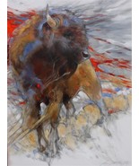 Amy Lay The Crimson Bull Giclee on Canvas - £299.43 GBP