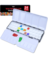 Empty Watercolor Palette with Lid by Dugato, 24+13 Half Pans with Fold-O... - £16.48 GBP