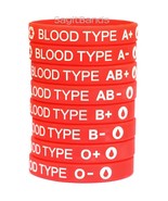 Two (2) Blood Type Silicone Wristband Bracelets - Pick A+ A- B+ B- AB+ A... - $13.55 CAD