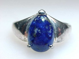 Genuine LAPIS RING in STERLING SILVER - Size 8 Designer UTC - £75.92 GBP