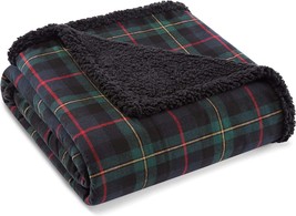 Throw Blanket, Cotton Flannel Home Decor, And All Season Reversible Sherpa - £27.17 GBP