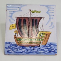 Vintage Ceramic Handpainted Tile Ship Made in Spain Ocean  - £7,844.42 GBP