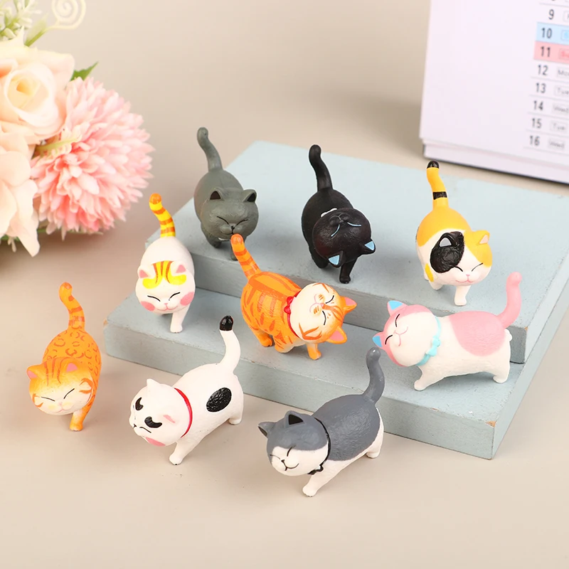 1Pc Cartoon Anime Cat Car Interior Ornaments Mini Cat Action Figure Auto - £11.70 GBP