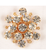 Stunning Vintage Rhinestone Snowflake Brooch Layered Riveted 1.75 Inches... - €9,80 EUR