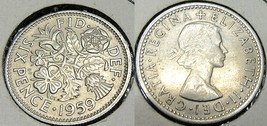 Great Britain SIX PENCE 1959  - $3.00