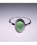 Natural Green Turquoise Silver Rings, Oval Gemstone Rings, Blue Turquois... - $150.44 CAD+