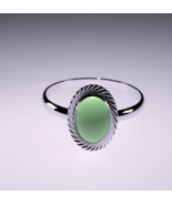 Natural Green Turquoise Silver Rings, Oval Gemstone Rings, Blue Turquois... - £86.14 GBP+