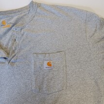 Carhartt K84 HGY Men's Gray Cotton Pocket Short Sleeve Henley Shirt Sz 3XL Tall image 11