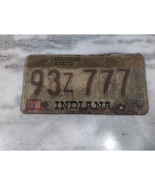 Vintage 1984 Indiana &quot;Hoosier State&quot; License Plate 93Z 777 Expired - $6.93