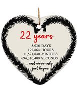 hdhshop24 22 Years Heart Ornament Ceramic 3 inch 22nd Wedding Anniversar... - £15.51 GBP