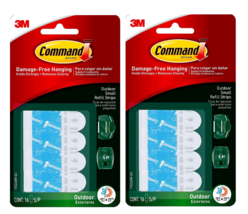 Command Outdoor Light Clips Small Foam Strips Refill 17022AW ES 2 Pack - $13.67