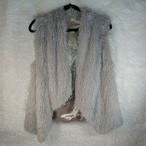Kaleidoscope Light Gray Fuzzy Shag Soft Faux Fur Vest OSFM - EUC - $24.75