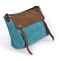 women leather canvas handbags ladies vintage designer cross body bag - £73.77 GBP