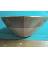 FOUR COLORS CERAMIC OVAL BOWL PLANTER GOLD RIM SIGNED ILLEGIBLE BY ARTIS... - $1,020.70 MXN