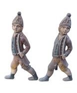 Fireplace Andirons Pair of Antique Cast Iron Hessian Soldiers 19&quot;  - €318,21 EUR