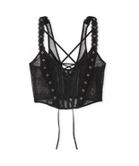 VS Victoria&#39;s Secret Very Sexy Rose Lace &amp; Grommet Strappy Corset Top Bl... - $65.00