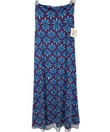 NEW LuLaRoe Large Royal Blue Red Green Gold Aztec Knit Fabric Maxi Skirt... - $42.56