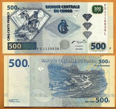Congo Dr 2002 Unc 500 Francs Banknote Paper Money Bill P- New - £1.59 GBP