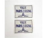 TWO Vtg Vogue Paris Original Sew-in Clothing Label Eiffel Tower Blue Whi... - $24.99