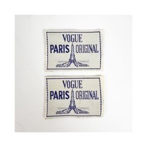 TWO Vtg Vogue Paris Original Sew-in Clothing Label Eiffel Tower Blue White New - £19.80 GBP