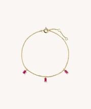 Natural Ruby Charm Bracelet for her | 925 Sterling Silver  | women Daint... - £43.82 GBP